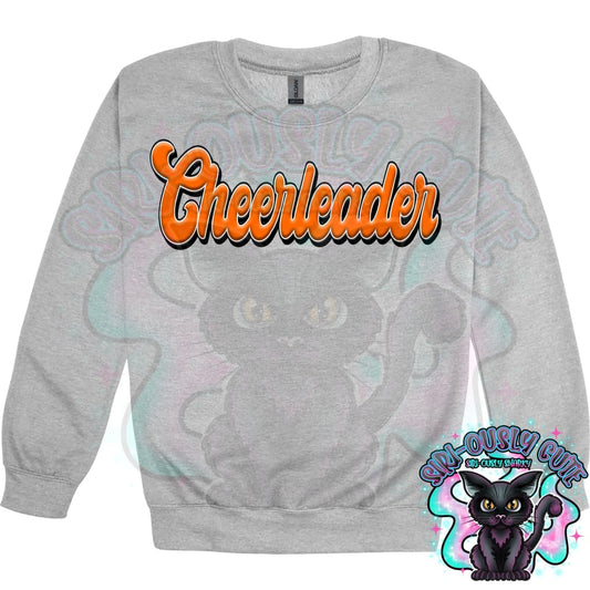 Faux 3D Puff Cheerleader Orange Mascot