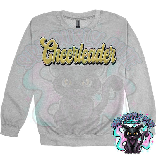 Faux 3D Puff Cheerleader Vegas Gold Mascot