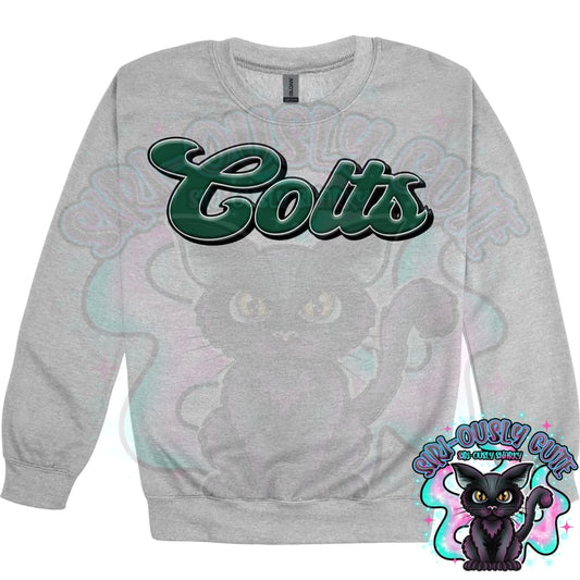 Faux 3D Puff Colts Dark Green Mascot