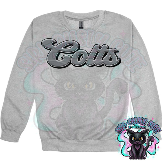 Faux 3D Puff Colts Gray Mascot