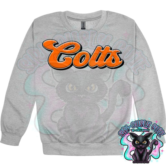 Faux 3D Puff Colts Orange Mascot