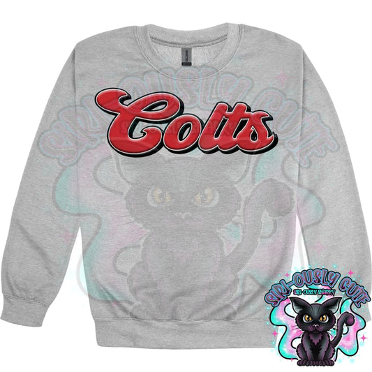 Faux 3D Puff Colts Red Mascot