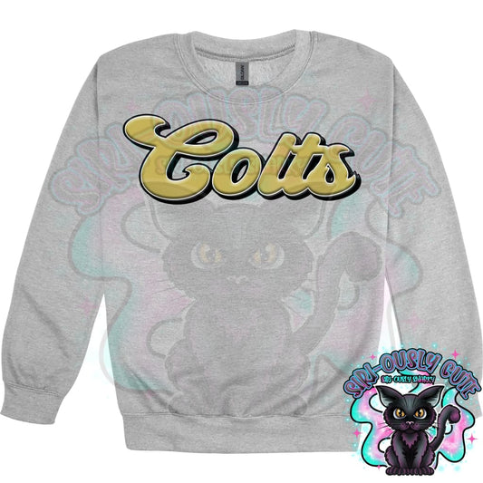 Faux 3D Puff Colts Vegas Gold Mascot