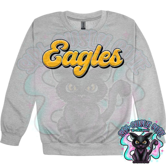 Faux 3D Puff Eagles Athletic Gold Mascot