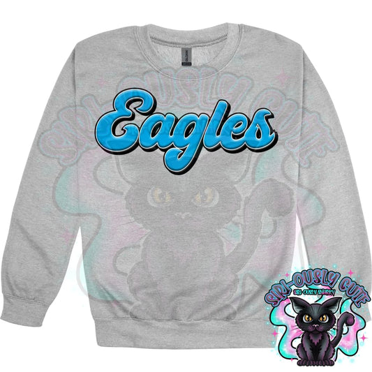 Faux 3D Puff Eagles Columbia Blue Mascot