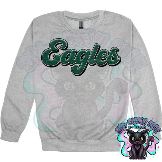Faux 3D Puff Eagles Dark Green Mascot