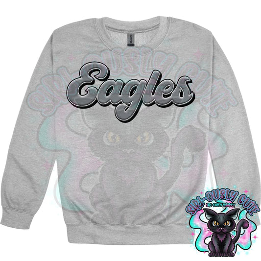Faux 3D Puff Eagles Gray Mascot