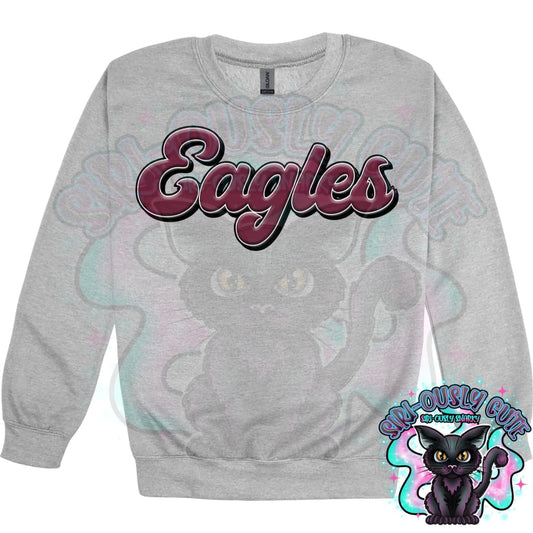 Faux 3D Puff Eagles Maroon Mascot