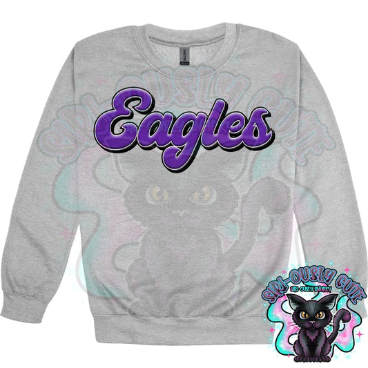 Faux 3D Puff Eagles Purple Mascot