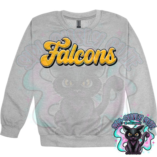 Faux 3D Puff Falcons Athletic Gold Mascot