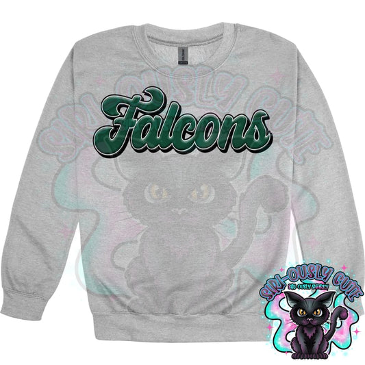 Faux 3D Puff Falcons Dark Green Mascot