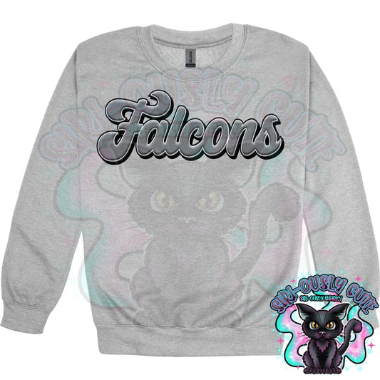 Faux 3D Puff Falcons Gray Mascot