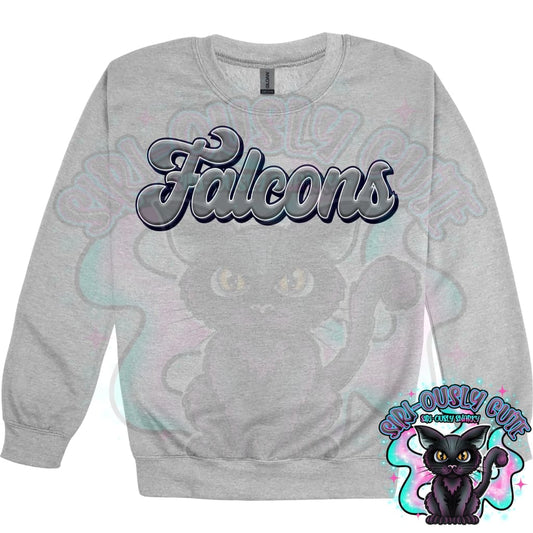 Faux 3D Puff Falcons Navy Gray Mascot