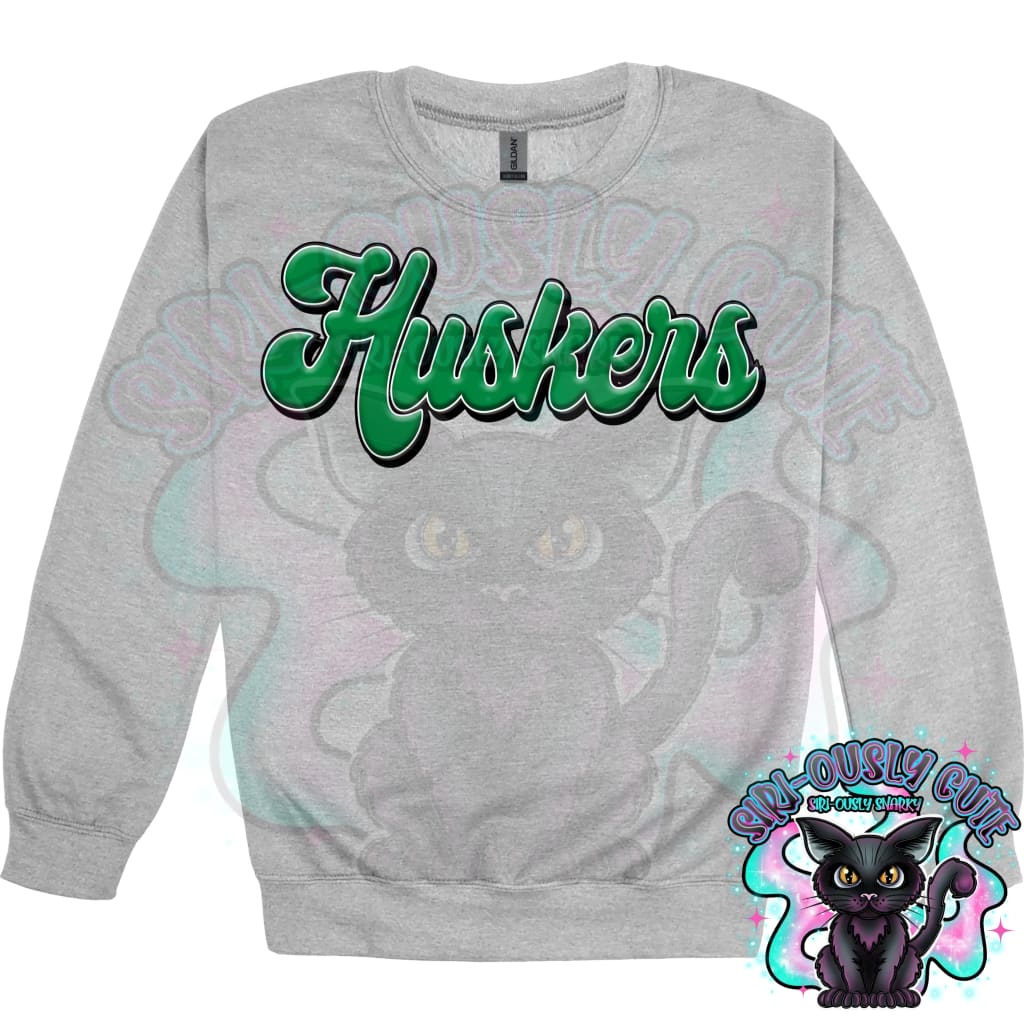 Faux 3D Puff Huskers Kelly Green Mascot