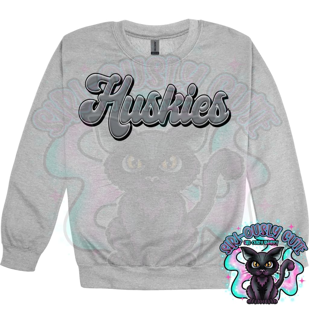 Faux 3D Puff Huskies Gray Mascot