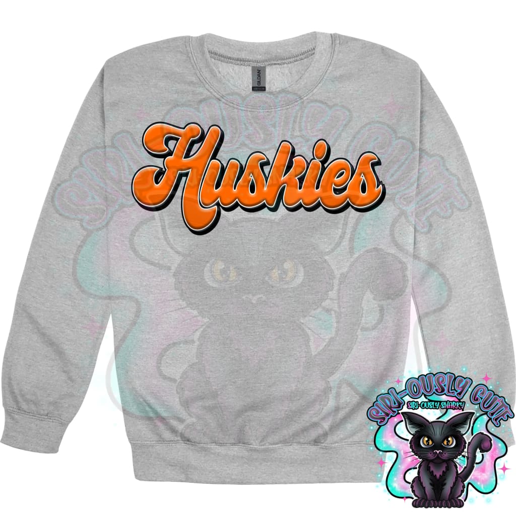 Faux 3D Puff Huskies Orange Mascot