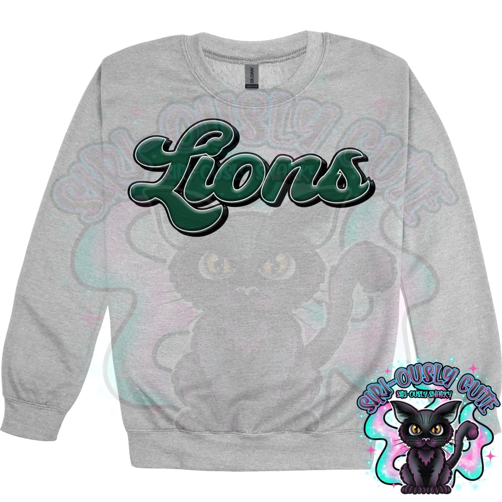 Faux 3D Puff Lions Dark Green Mascot