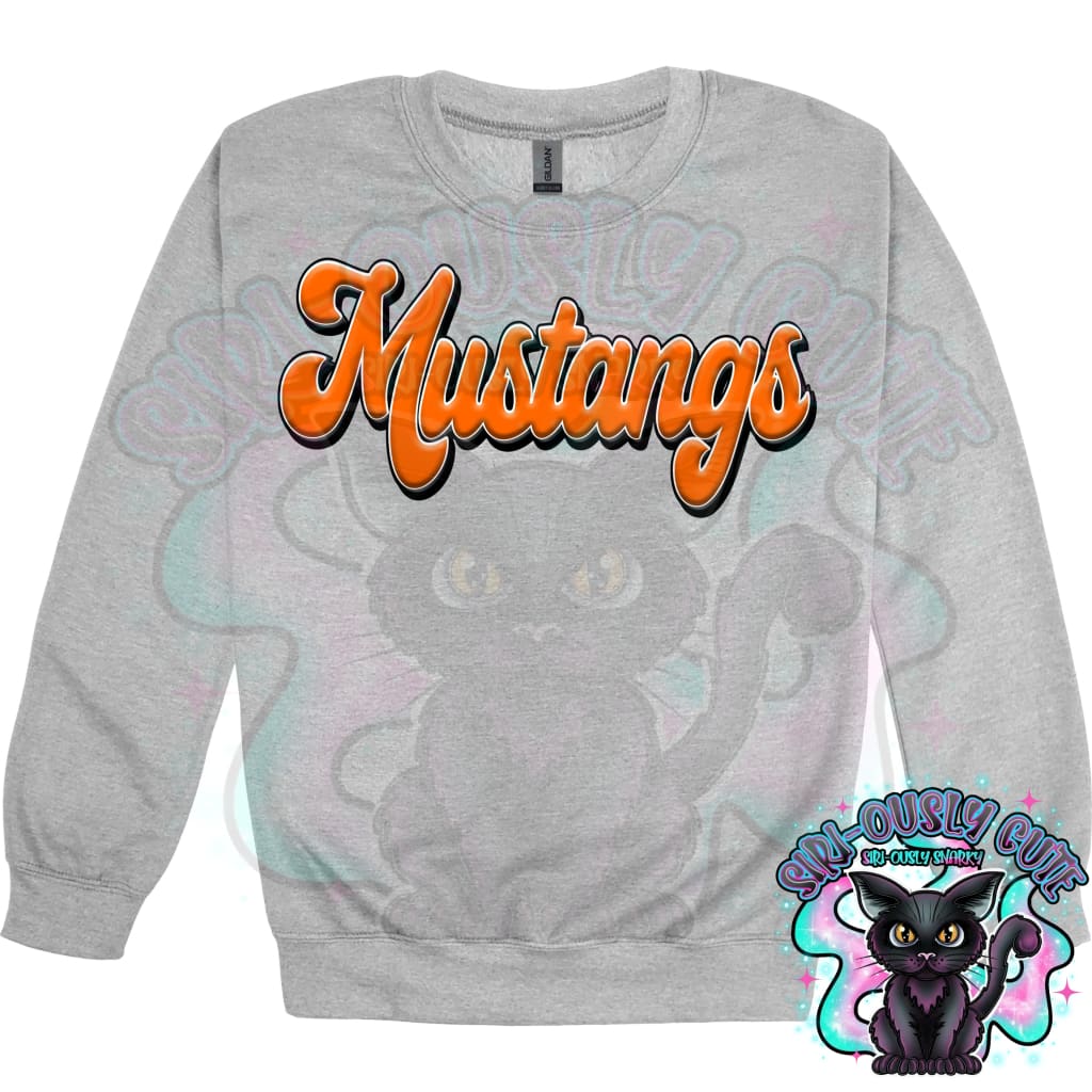 Faux 3D Puff Mustangs Orange Mascot