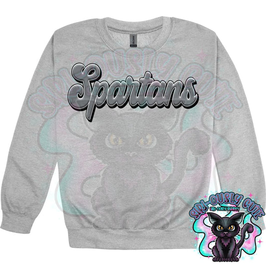 Faux 3D Puff Spartans Gray Mascot