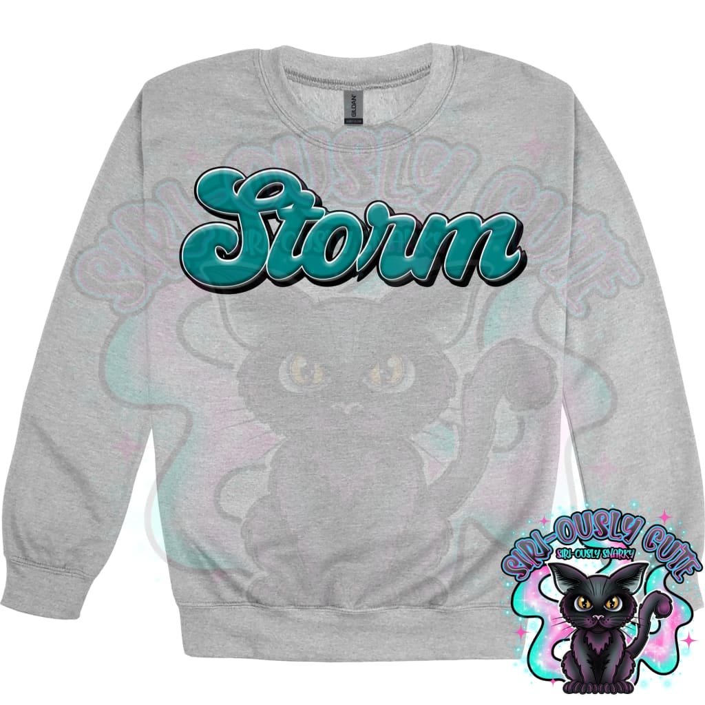 Faux 3D Puff Storm Teal Mascot