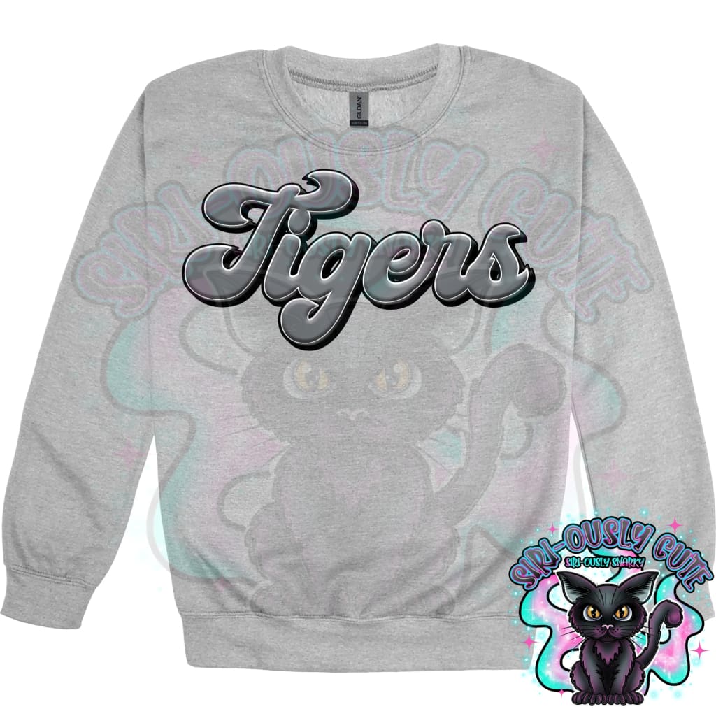 Faux 3D Puff Tigers Gray Mascot