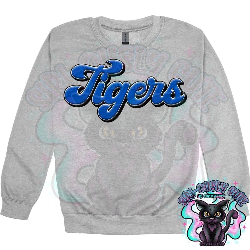 Faux 3D Puff Tigers Royal Blue Mascot