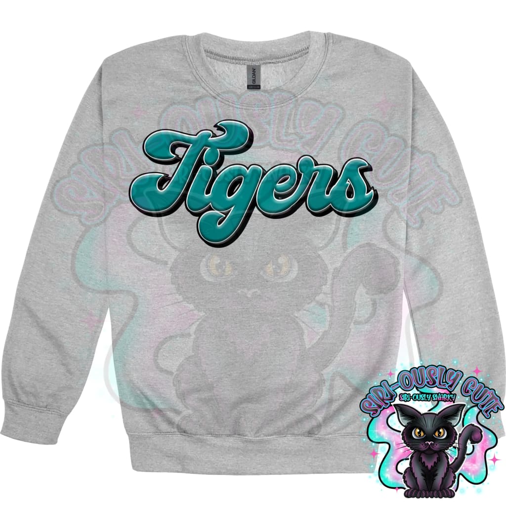 Faux 3D Puff Tigers Teal Mascot