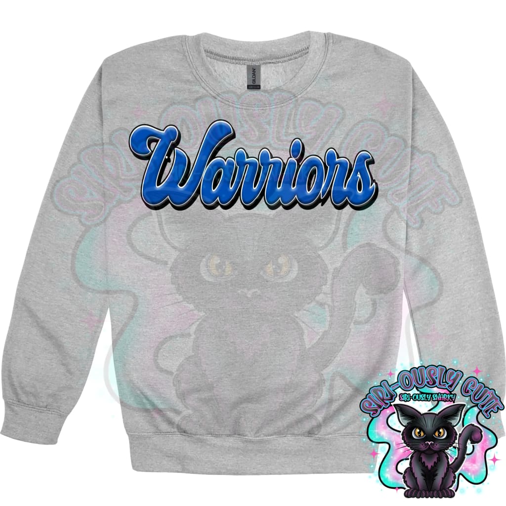 Faux 3D Puff Warriors Royal Blue Mascot