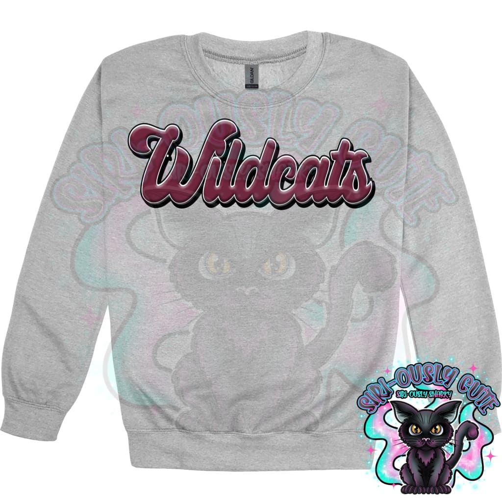 Faux 3D Puff Wildcats Maroon Mascot