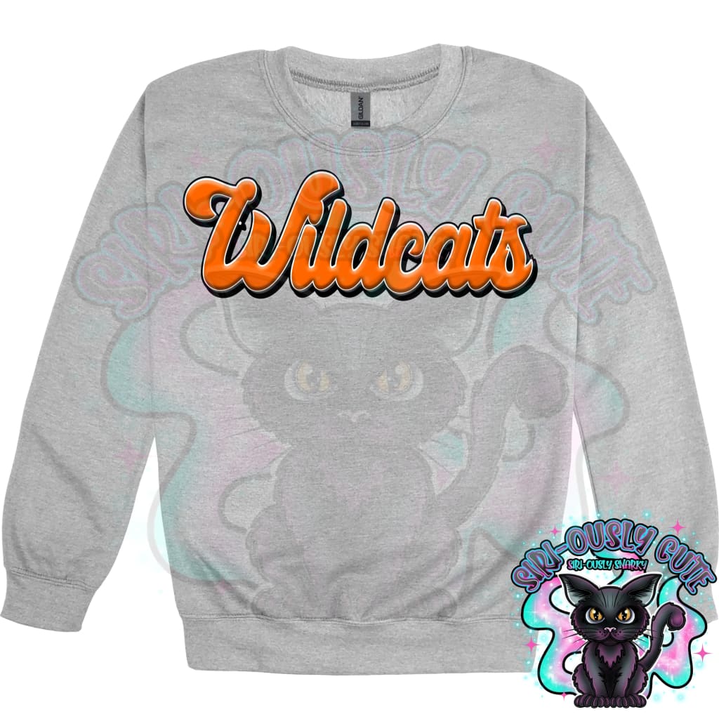 Faux 3D Puff Wildcats Orange Mascot