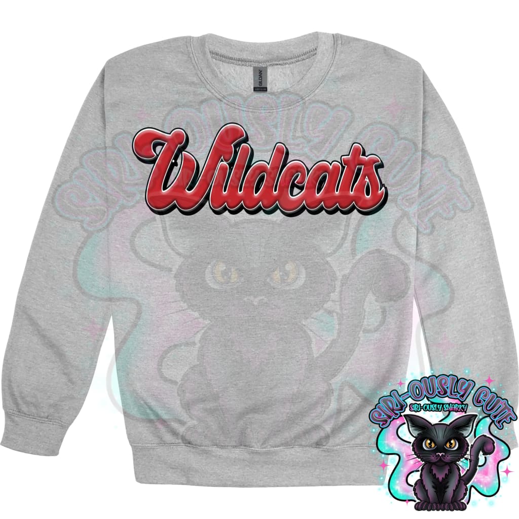 Faux 3D Puff Wildcats Red Mascot