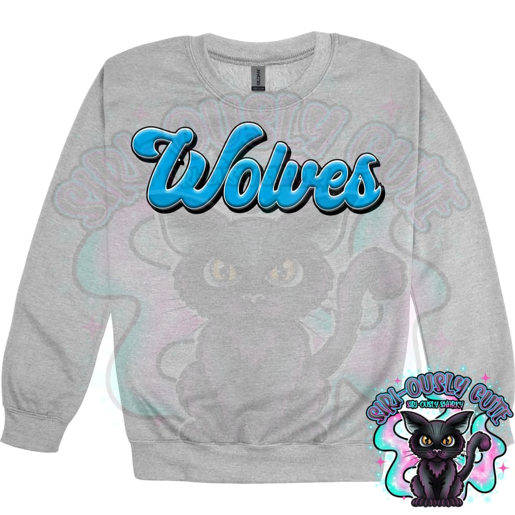 Faux 3D Puff Wolves Columbia Blue Mascot