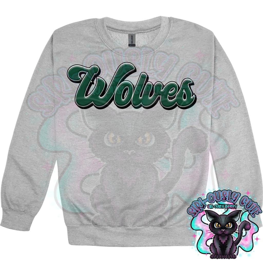 Faux 3D Puff Wolves Dark Green Mascot