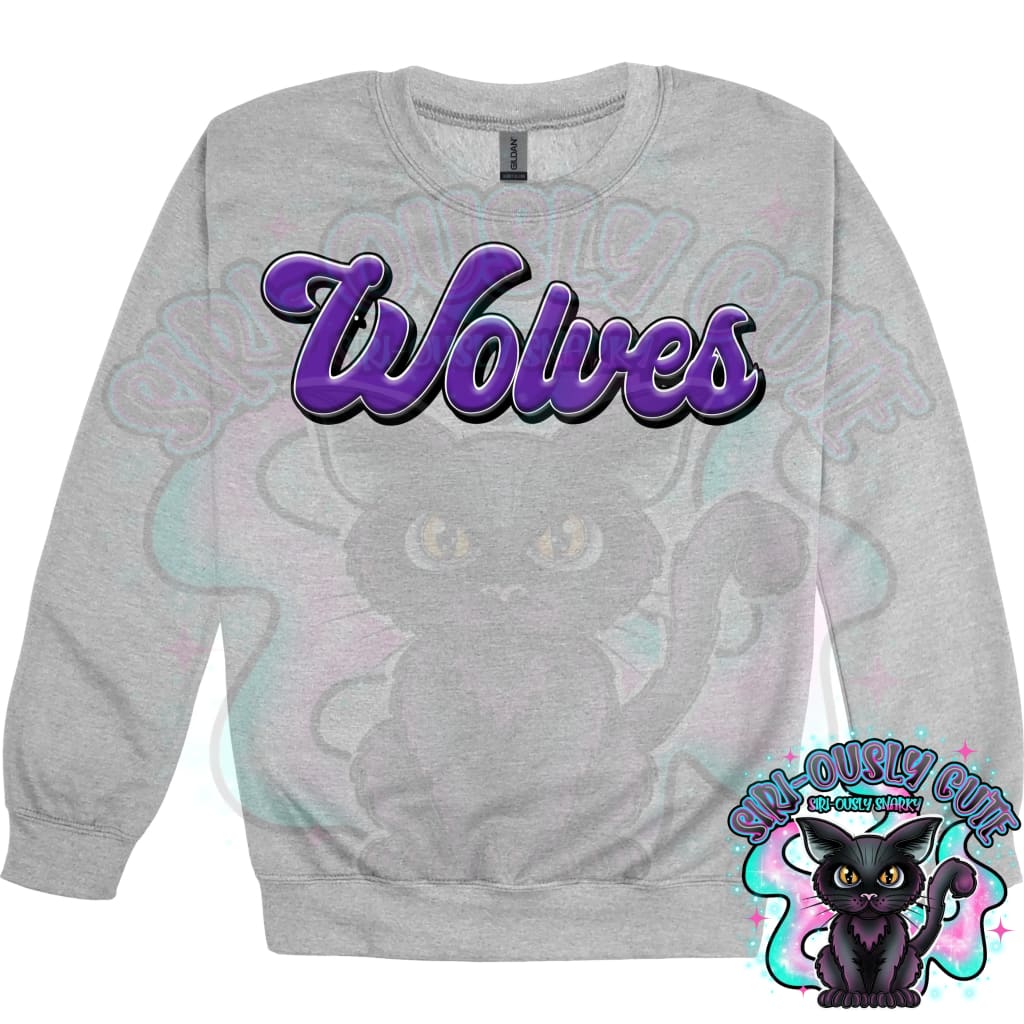 Faux 3D Puff Wolves Purple Mascot