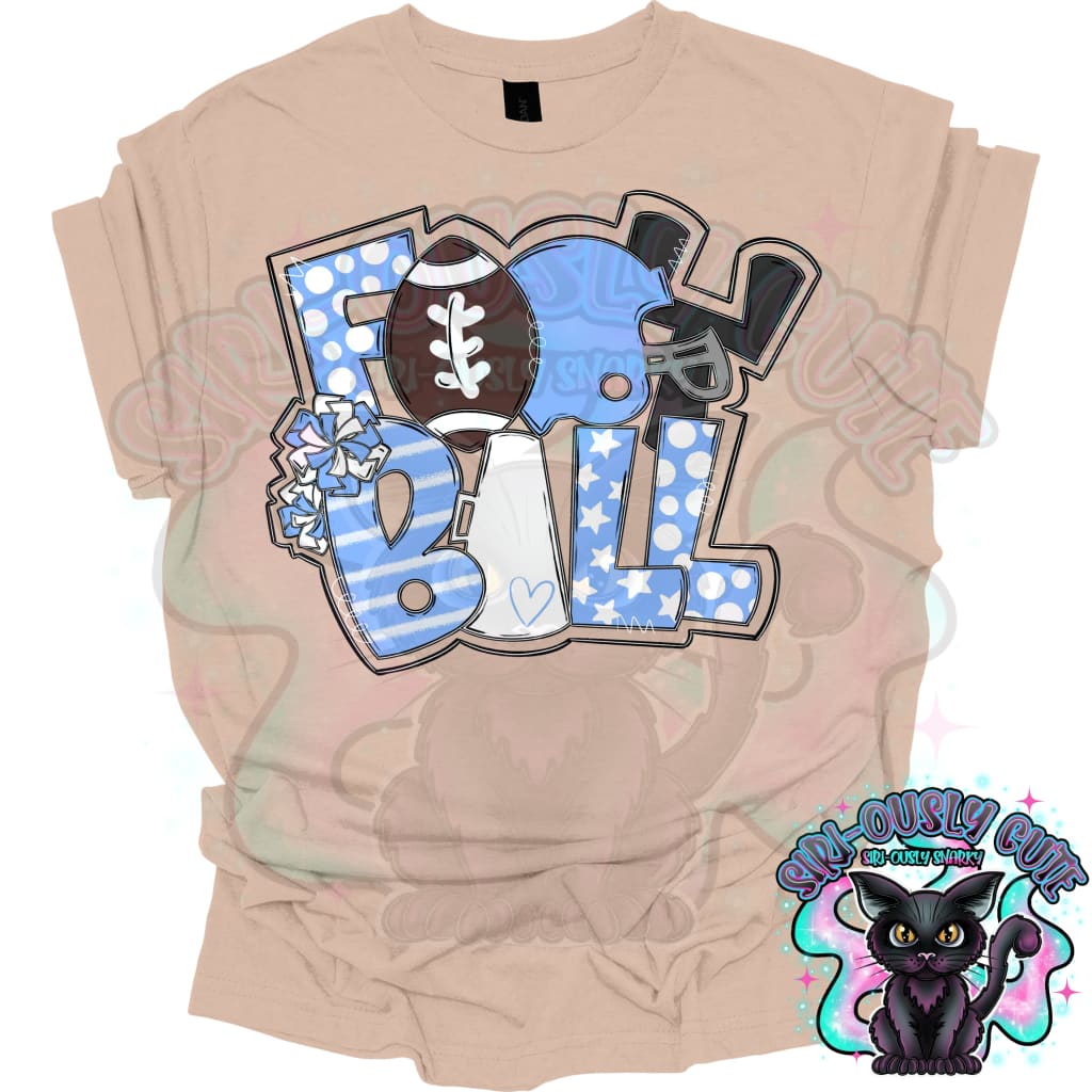 Football Word Art Columbia Blue White Mascot