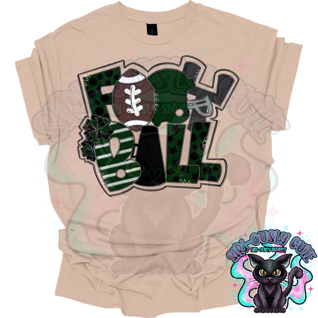 Football Word Art Dark Green Black Mascot
