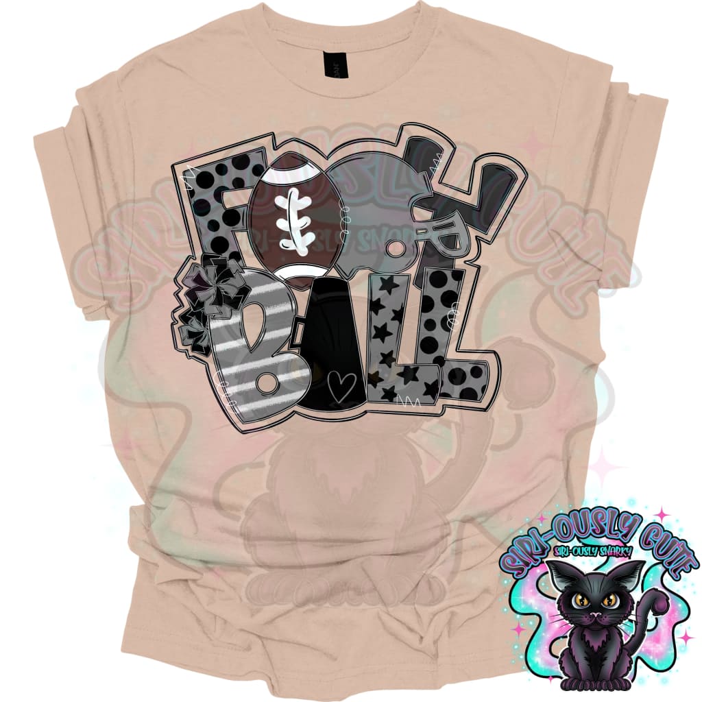 Football Word Art Gray Black Mascot