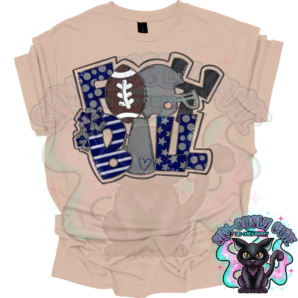 Football Word Art Navy Gray Mascot
