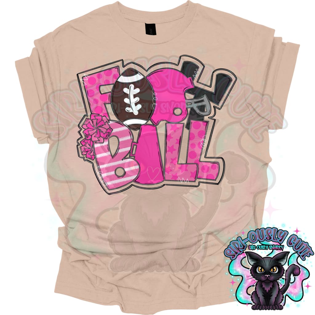 Football Word Art Pink Mascot