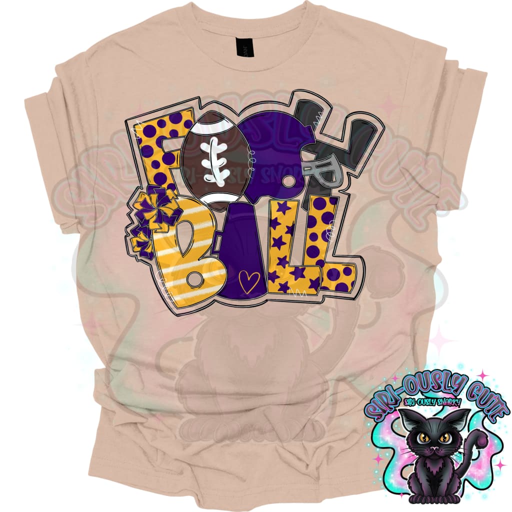 Football Word Art Purple Yellow Gold Mascot