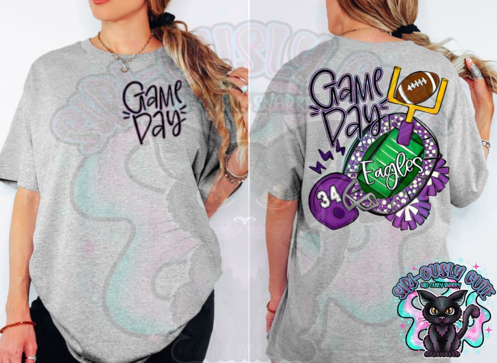 Game Day Football Field Purple Mascot
