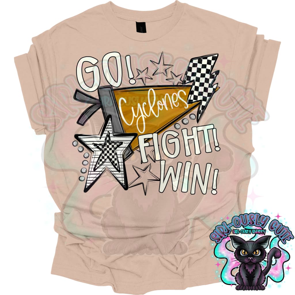 Go Fit Win Pennants Cyclones Gold Mascot