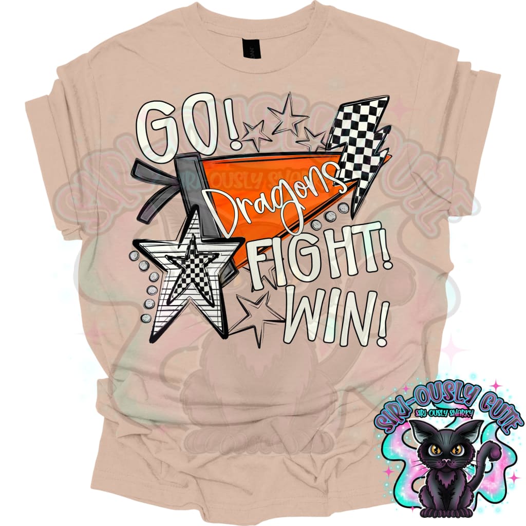 Go Fit Win Pennants Dragons Orange Mascot