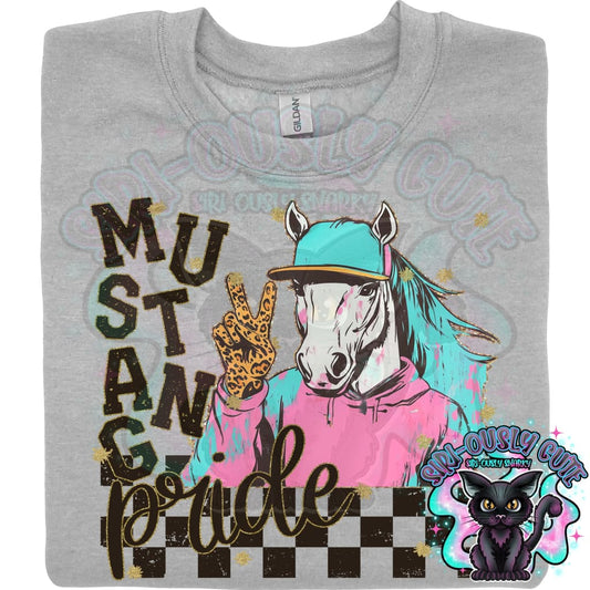 Grunge Mascots Mustang Mascot