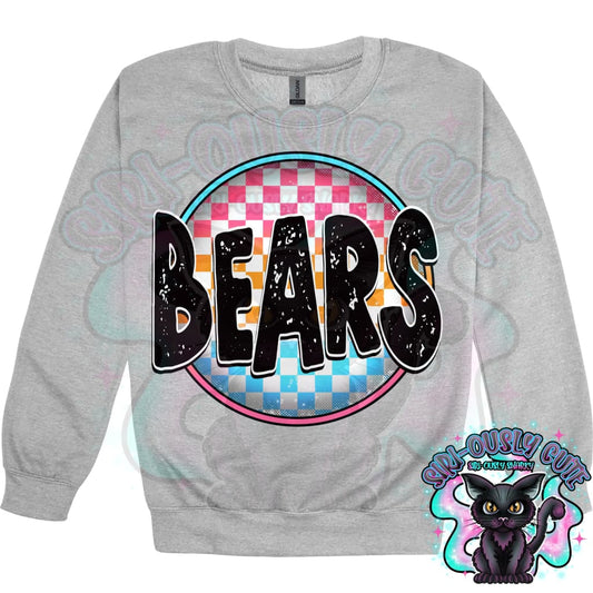 Neon Checker Circle Mascot Bears Mascot