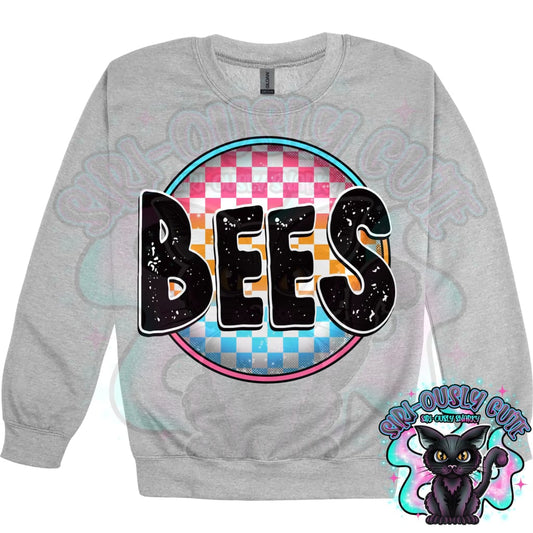 Neon Checker Circle Mascot Bees Mascot