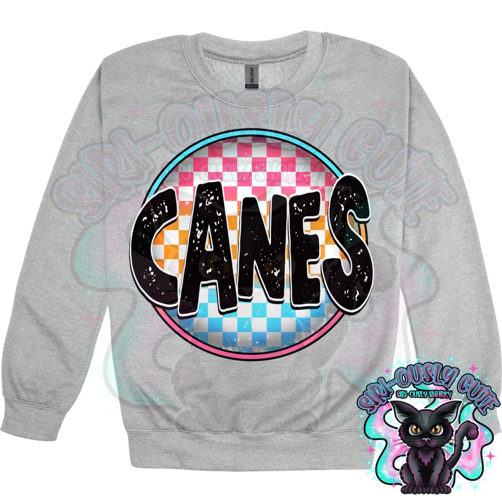 Neon Checker Circle Mascot Canes Mascot