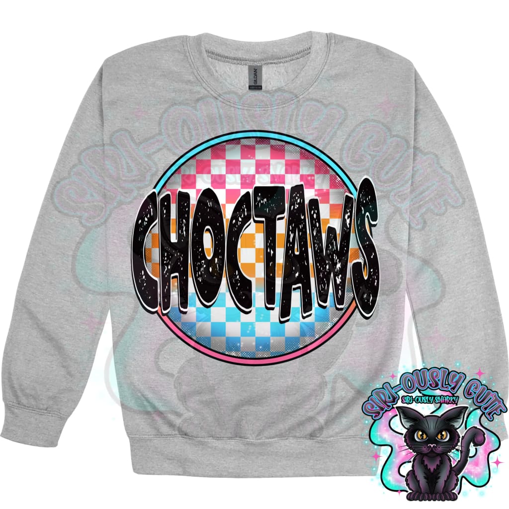Neon Checker Circle Mascot Choctaws Mascot