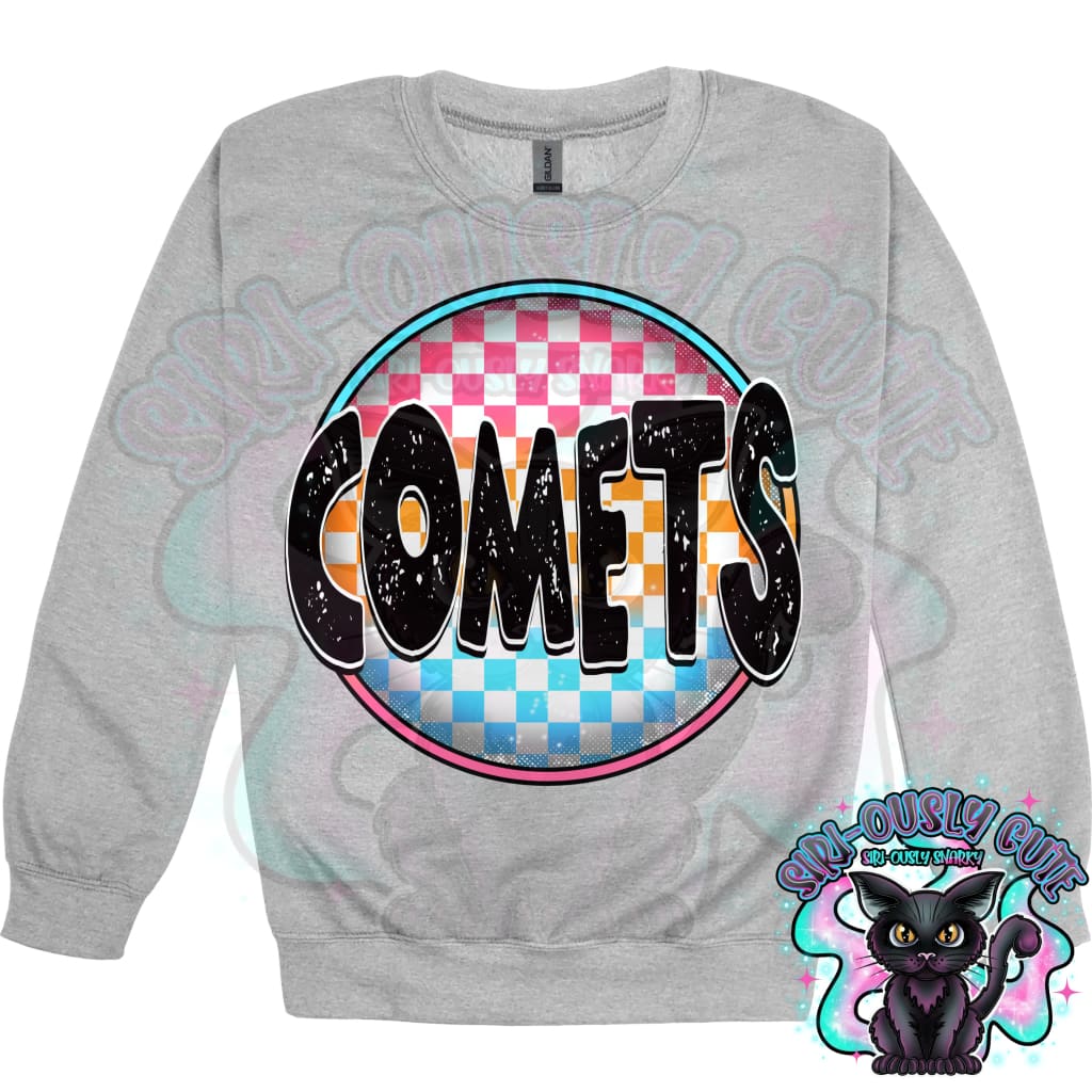 Neon Checker Circle Mascot Comets Mascot