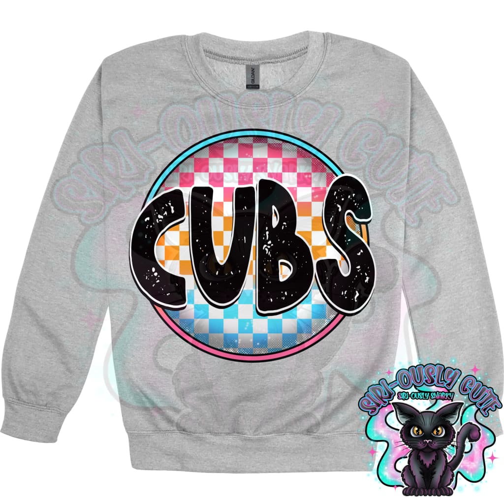 Neon Checker Circle Mascot Cubs Mascot